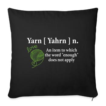 Yarn Noun definition Funny Knitting crochet knitti - Housse de coussin décorative 45 x 45 cm - noir - Devant
