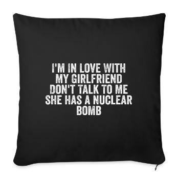 I'm In Love With My Girlfriend Don't Talk To Me - Housse de coussin décorative 45 x 45 cm - noir - Devant
