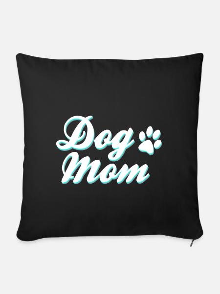 Dog Mom - Hundeliebe mit Pfote [white] - Sofakissenbezug 45 x 45 cm - Schwarz