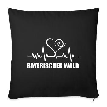 Heartbeat Bayerischer Wald - Sofakissenbezug 45 x 45 cm - Schwarz - Vorne