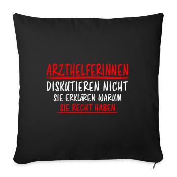 Arzthelferin Beruf Lustiger Spruch Arzt Geschenk - Sofakissenbezug 45 x 45 cm - Schwarz - Vorne