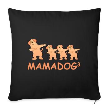 Schwanger werdene Mutter Drillinge Hund - Sofakissenbezug 45 x 45 cm - Schwarz - Vorne