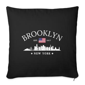 Brooklyn Newyork Classique - Housse de coussin décorative 45 x 45 cm - noir - Devant
