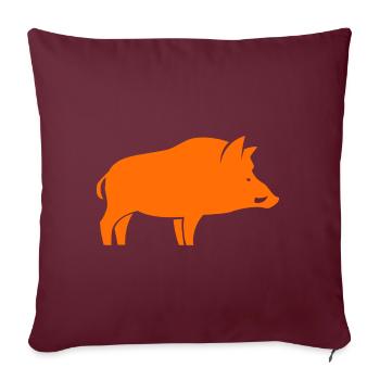 chasse sanglier chasseur - Housse de coussin décorative 45 x 45 cm - bordeaux - Devant