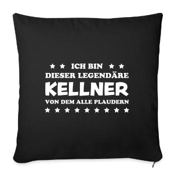 Kellner Lustige Spruch Service Restaurant Geschenk - Sofakissenbezug 45 x 45 cm - Schwarz - Vorne