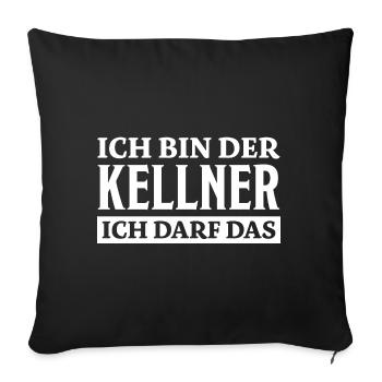 Kellner Spruch Restaurant Lustige Kellner Geschenk - Sofakissenbezug 45 x 45 cm - Schwarz - Vorne