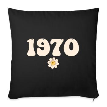 1970 - Cadeau né en 1970 - Housse de coussin décorative 45 x 45 cm - noir - Devant