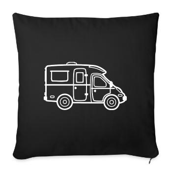 Motorhome partially integrated - contour white - Sofa pillowcase 17,3'' x 17,3'' (45 x 45 cm) - black - Front