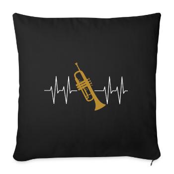 I play trumpet heartbeat with trumpet - Sofa pillowcase 17,3'' x 17,3'' (45 x 45 cm) - black - Front