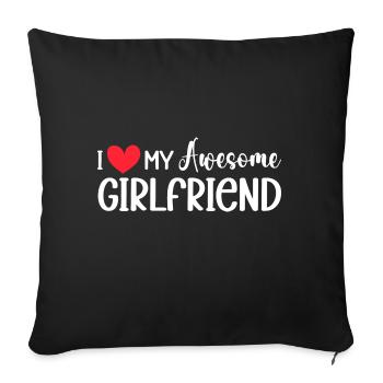 Paare Liebe Herz Freund Geschenkidee Beziehung - Sofakissenbezug 45 x 45 cm - Schwarz - Vorne