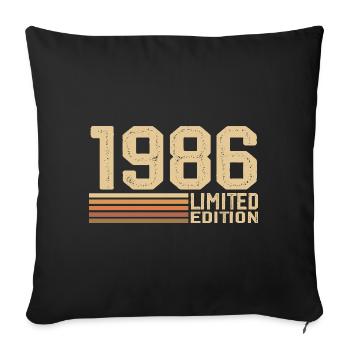 Né en 1986 anniversaire - Cadeau 1986 Vintage 1986 - Housse de coussin décorative 45 x 45 cm - noir - Devant