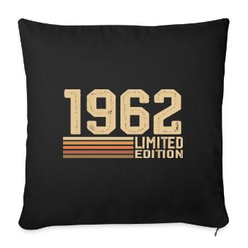 Jahrgang 1962 Geburtstag - Geschenk 1962 Jahrgang 1962 - Sofakissenbezug 45 x 45 cm - Schwarz - Vorne