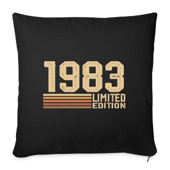 Né en 1983 anniversaire - Cadeau 1983 Vintage 1983 - Housse de coussin décorative 45 x 45 cm - noir - Devant