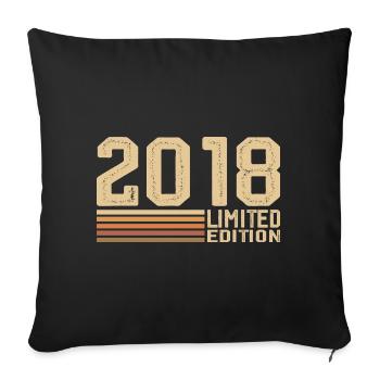 Born in 2018 Birthday - 2018 Vintage 2018 Gift - Sofa pillowcase 17,3'' x 17,3'' (45 x 45 cm) - black - Front