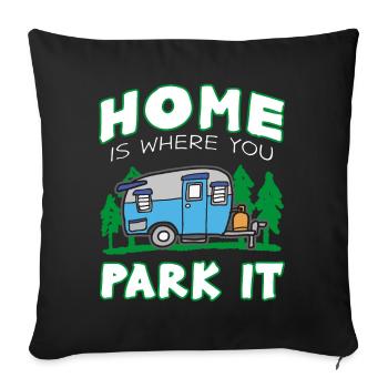 Caravanes - Housse de coussin décorative 45 x 45 cm - noir - Devant