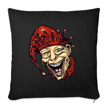 Joker - Clown - Harlequin - Sofa pillowcase 17,3'' x 17,3'' (45 x 45 cm) - black - Front