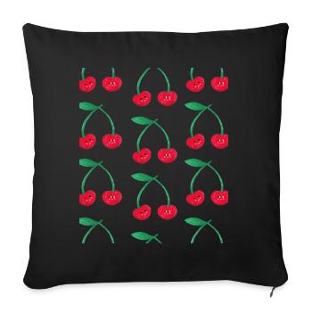 cherry Love - Housse de coussin décorative 45 x 45 cm - noir - Devant