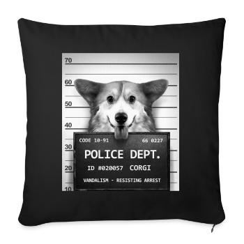 corgi - Housse de coussin décorative 45 x 45 cm - noir - Devant