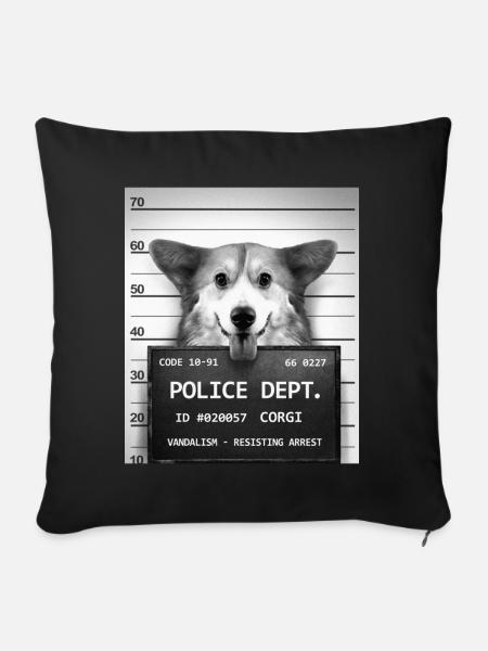 corgi - Sofakissenbezug 45 x 45 cm - Schwarz
