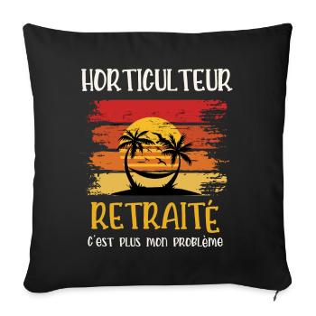 horticulteur retraité - Housse de coussin décorative 45 x 45 cm - noir - Devant