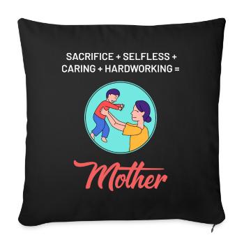 Design fort de la fête des mères - Housse de coussin décorative 45 x 45 cm - noir - Devant