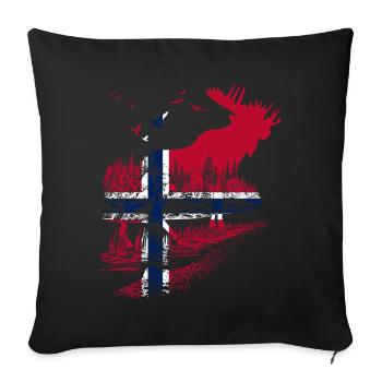 NORWAY MOOSE - Sofa pillowcase 17,3'' x 17,3'' (45 x 45 cm) - black - Front