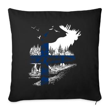 WAPITI FINLANDAIS - Housse de coussin décorative 45 x 45 cm - noir - Devant