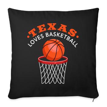 Texas basketball design for proud Texas fans - Sofa pillowcase 17,3'' x 17,3'' (45 x 45 cm) - black - Front