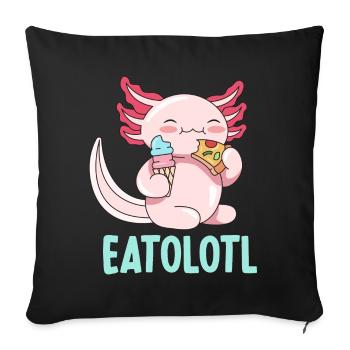 Eatolotl Pun Design for Axolotl Lovers - Sofa pillowcase 17,3'' x 17,3'' (45 x 45 cm) - black - Front