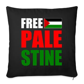 Free palestine - Sofa pillowcase 17,3'' x 17,3'' (45 x 45 cm) - black - Front