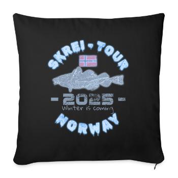 Skrei Tour Norway 2025 I Norway Fishing Cod - Sofa pillowcase 17,3'' x 17,3'' (45 x 45 cm) - black - Front
