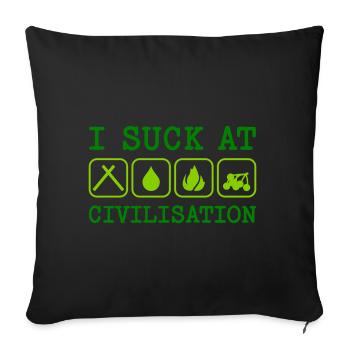 JE SUIS NUL À LA CIVILISATION (PICTO) - Housse de coussin décorative 45 x 45 cm - noir - Devant