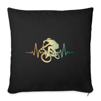 Heartbeat BMX Pulse ECG - Sofa pillowcase 17,3'' x 17,3'' (45 x 45 cm) - black - Front