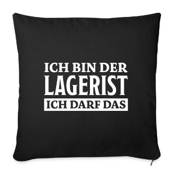 Lagerist Spruch Logistik Lustige Lagerist Geschenk - Sofakissenbezug 45 x 45 cm - Schwarz - Vorne
