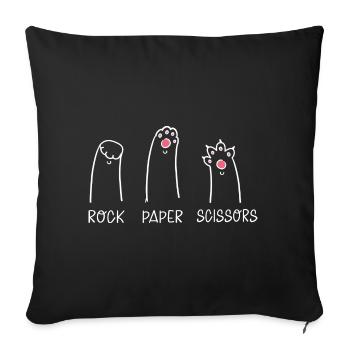 Rock Paper Scissors Cat Cat Lover Funny - Housse de coussin décorative 45 x 45 cm - noir - Devant