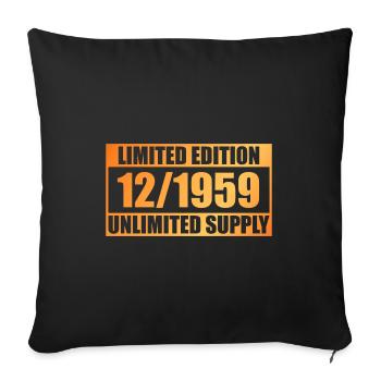 65. Geburtstag Limited Edition - ꝏ Supply 12/1959 - Sofakissenbezug 45 x 45 cm - Schwarz - Vorne