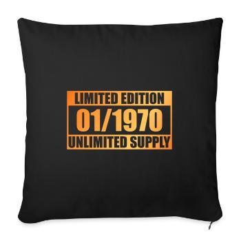 55. Geburtstag Limited Edition - ꝏ Supply 01/1970 - Sofakissenbezug 45 x 45 cm - Schwarz - Vorne