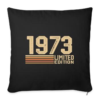 Né en 1973 anniversaire - Cadeau 1973 Vintage 1973 - Housse de coussin décorative 45 x 45 cm - noir - Devant