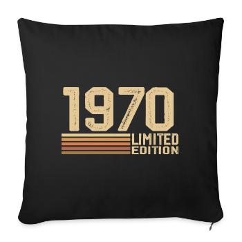 Born in 1970 Birthday - 1970 Vintage 1970's Gift - Sofa pillowcase 17,3'' x 17,3'' (45 x 45 cm) - black - Front