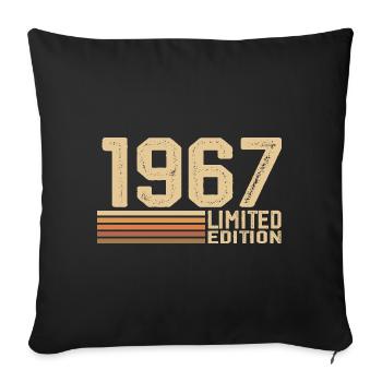 Jahrgang 1967 Geburtstag - Geschenk 1967 Jahrgang 1967 - Sofakissenbezug 45 x 45 cm - Schwarz - Vorne