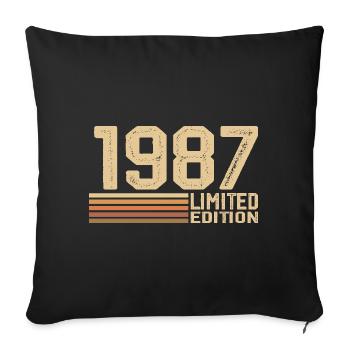 Né en 1987 anniversaire - Cadeau 1987 Vintage 1987 - Housse de coussin décorative 45 x 45 cm - noir - Devant