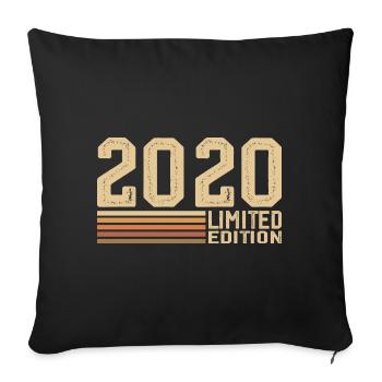 Né en 2020 anniversaire - Cadeau 2020 Vintage 2020 - Housse de coussin décorative 45 x 45 cm - noir - Devant