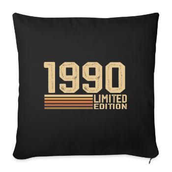 Né en 1990 anniversaire - Cadeau 1990 Vintage 1990 - Housse de coussin décorative 45 x 45 cm - noir - Devant