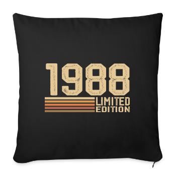 Born in 1988 Birthday - 1988 Vintage 1988 Gift - Sofa pillowcase 17,3'' x 17,3'' (45 x 45 cm) - black - Front