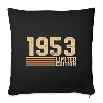 Né en 1953 anniversaire - Cadeau 1953 Vintage 1953 - Housse de coussin décorative 45 x 45 cm - noir - Devant
