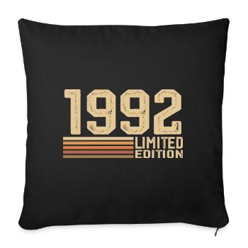 Born in 1992 Birthday - Gift 1992 Vintage 1992 - Sofa pillowcase 17,3'' x 17,3'' (45 x 45 cm) - black - Front