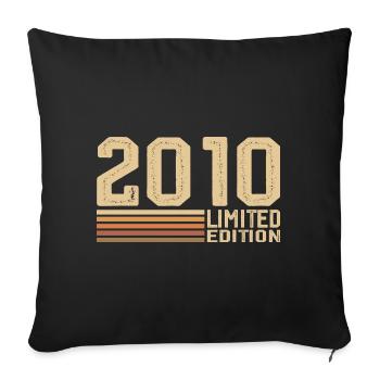 Né en 2010 anniversaire - Cadeau 2010 Vintage 2010 - Housse de coussin décorative 45 x 45 cm - noir - Devant