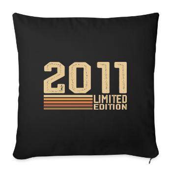 Born in 2011 Birthday - 2011 Vintage 2011 Gift - Sofa pillowcase 17,3'' x 17,3'' (45 x 45 cm) - black - Front