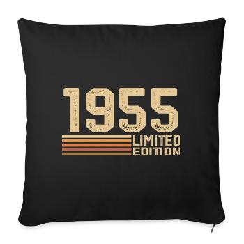 Born in 1955 Birthday - 1955 Gift Vintage 1955 - Sofa pillowcase 17,3'' x 17,3'' (45 x 45 cm) - black - Front