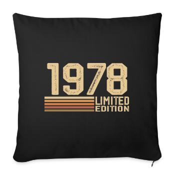Born in 1978 Birthday - 1978 Gift Vintage 1978 - Sofa pillowcase 17,3'' x 17,3'' (45 x 45 cm) - black - Front
